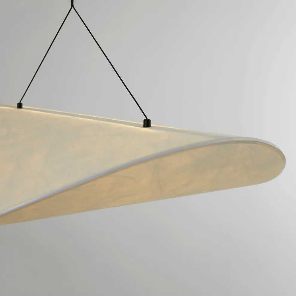 Art Deco White Pendant Light Curved Detail-3