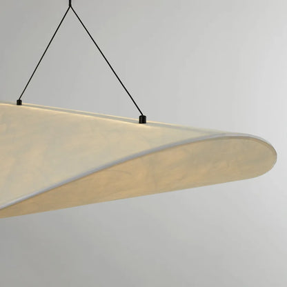 Art Deco White Pendant Light Curved Detail-3