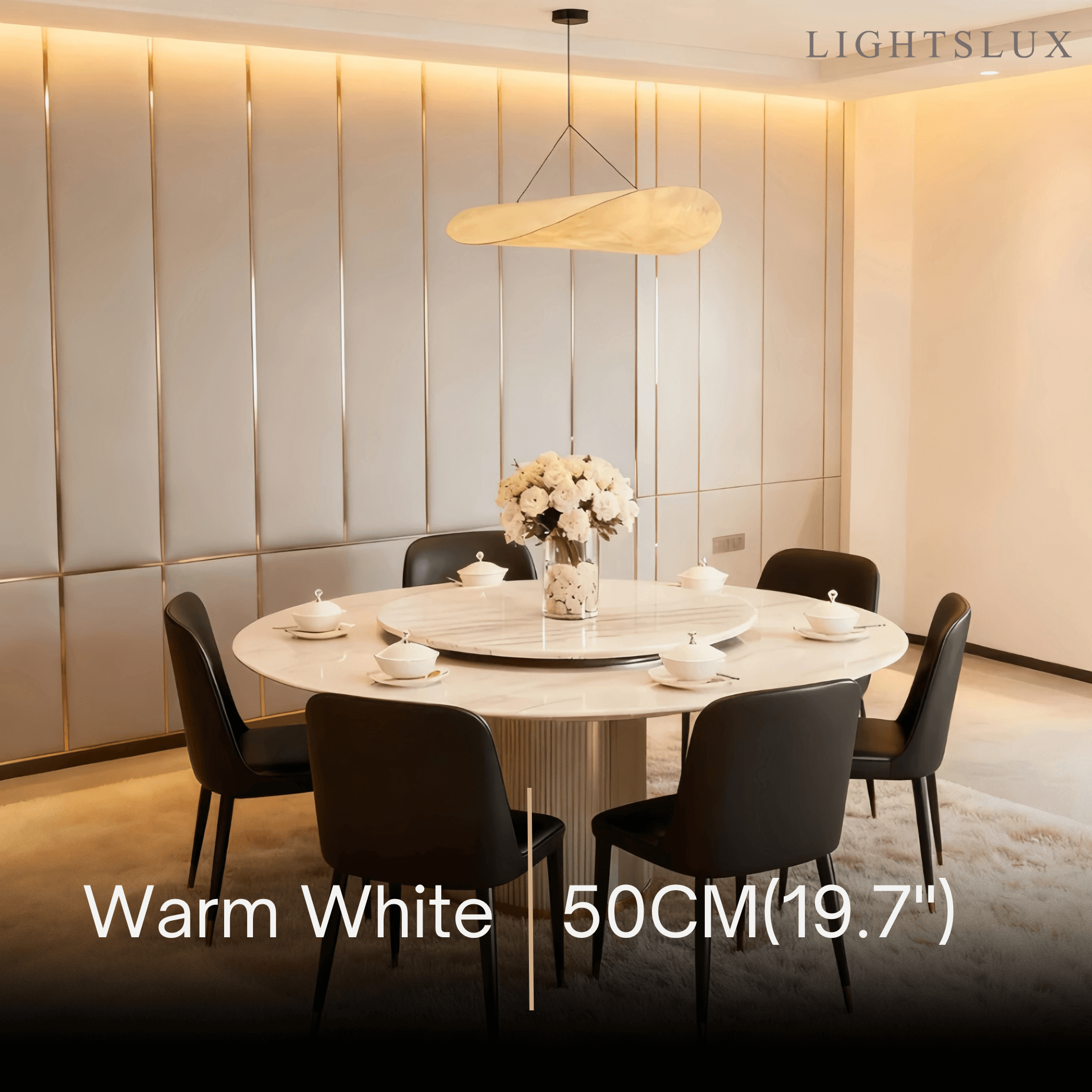 Art Deco White Pendant Light – Curved Metal Design for Dining Room