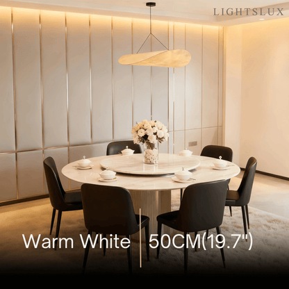 Art Deco White Pendant Light – Curved Metal Design for Dining Room