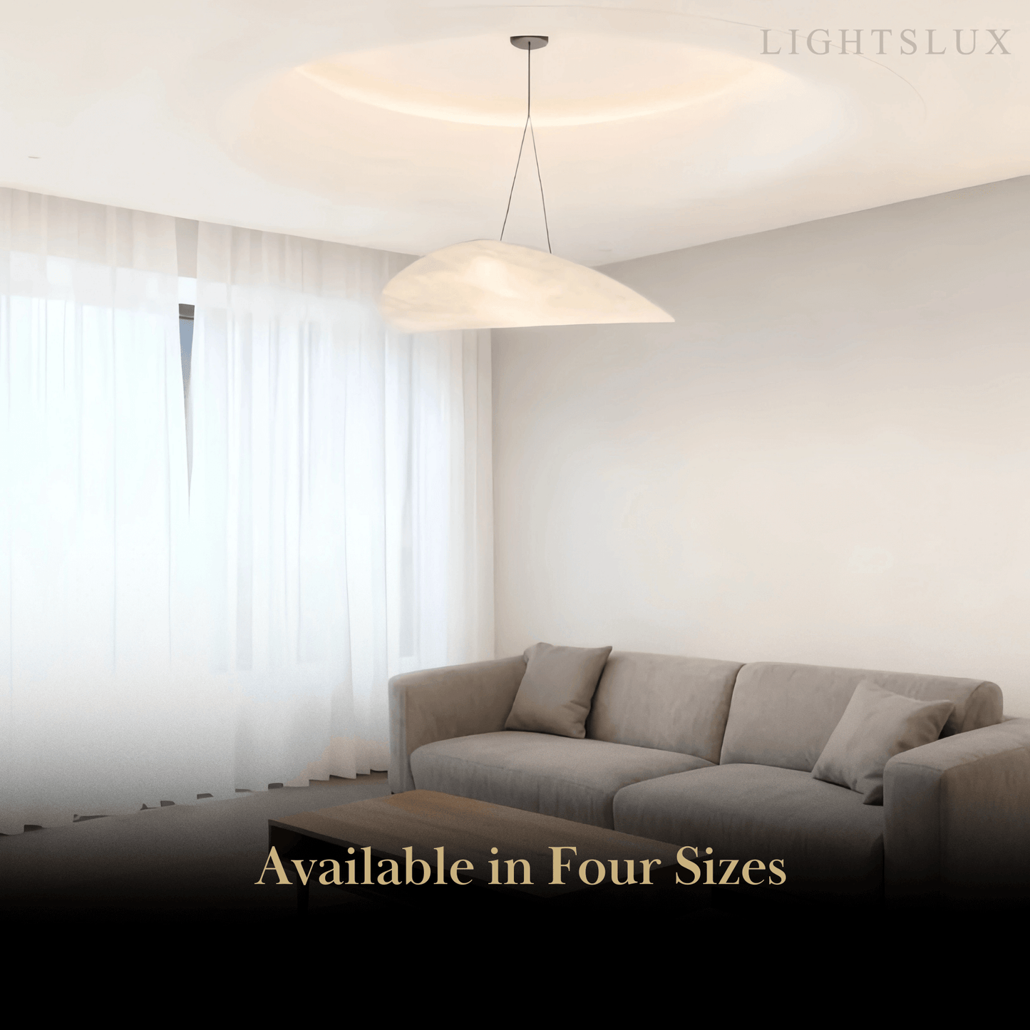 Art Deco White Pendant Light – Curved Metal Design for Dining Room