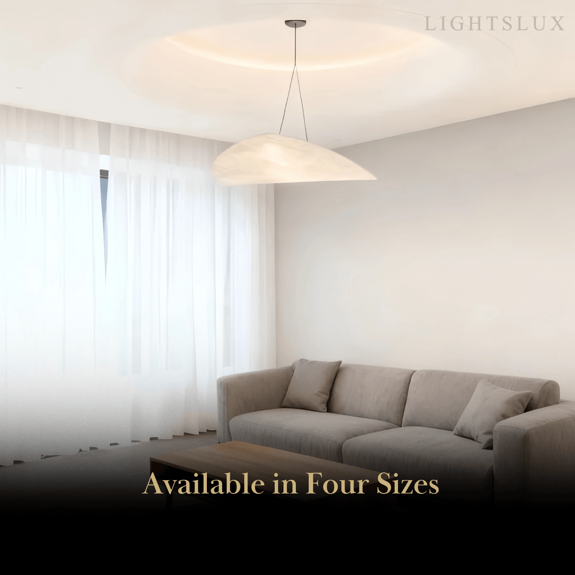 Art Deco White Pendant Light – Curved Metal Design for Dining Room