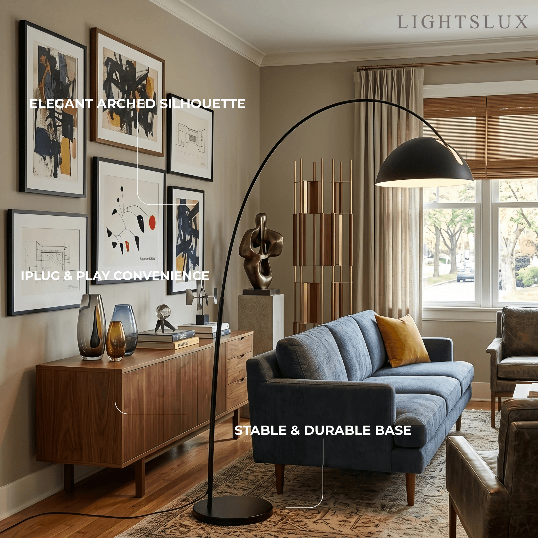 Velora Modern Black Floor Lamp