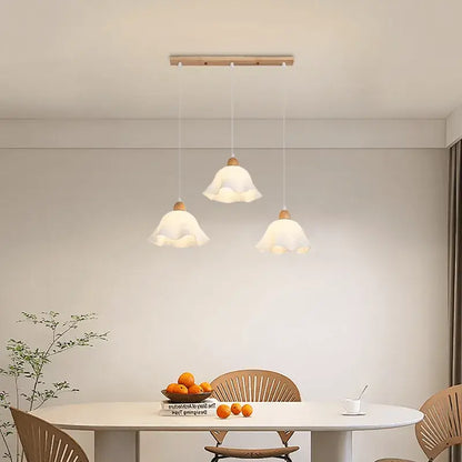 Pendant Light – White Wood/Acrylic for Dining Room