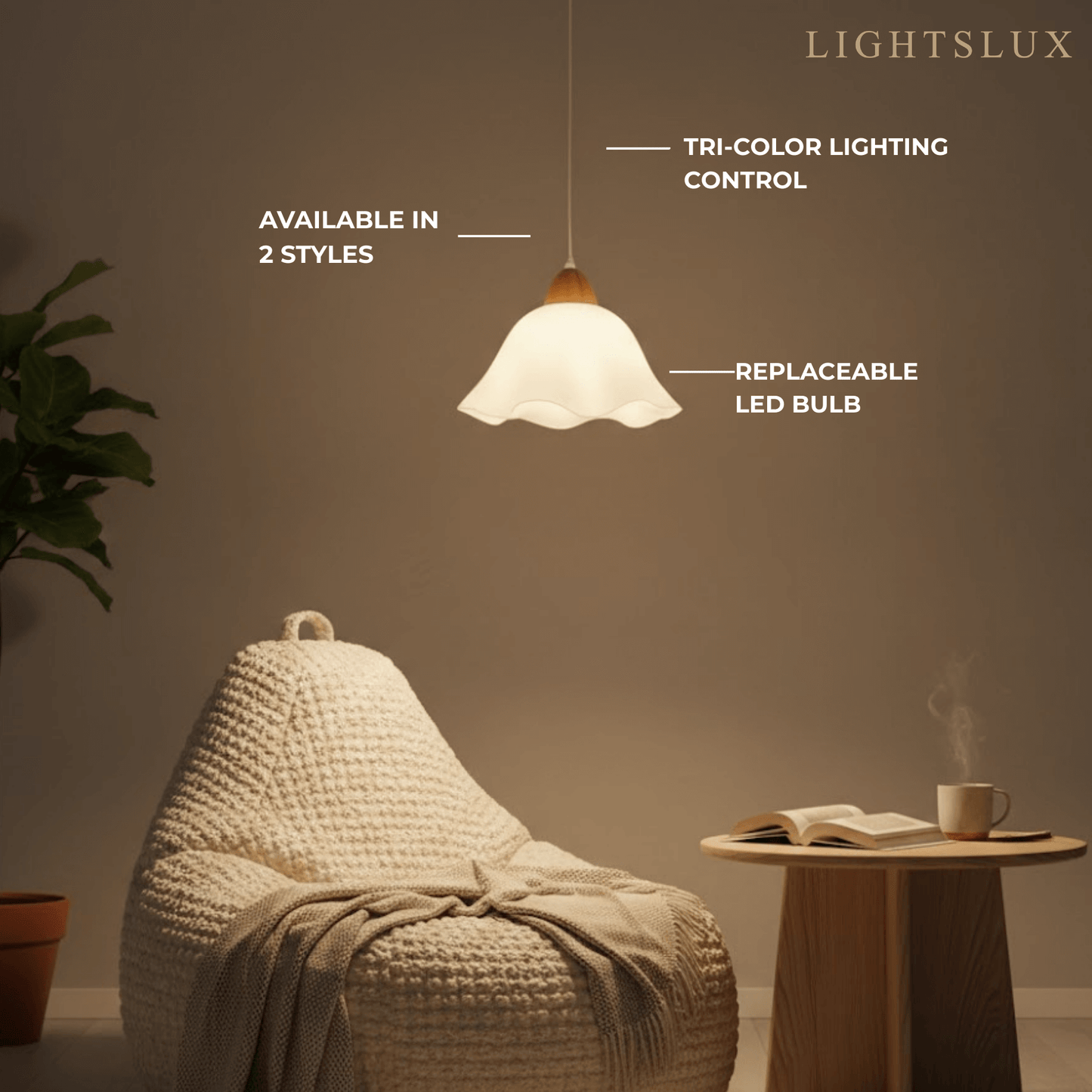 Crema Nordic Flower LED Pendant Light