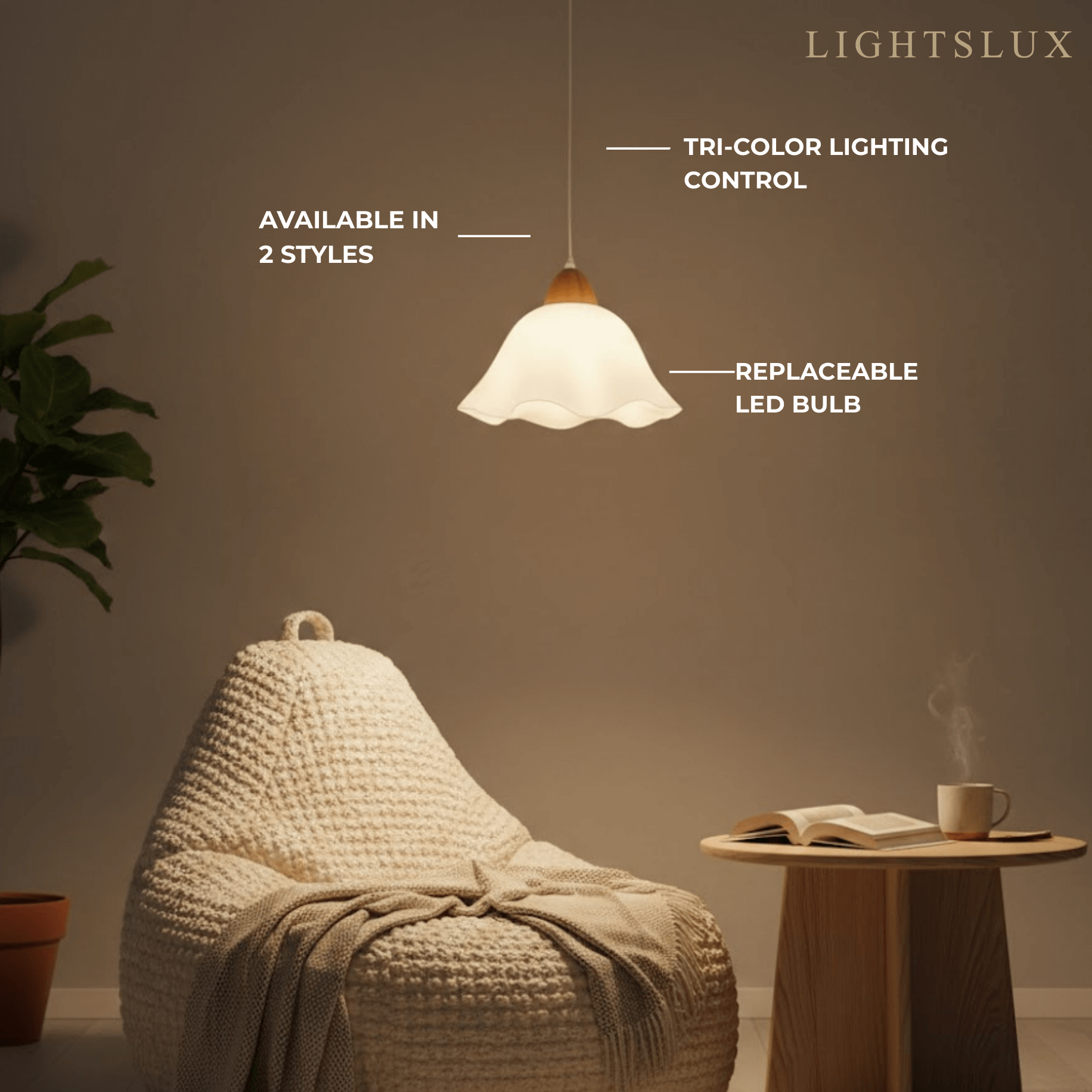 Crema Nordic Flower LED Pendant Light