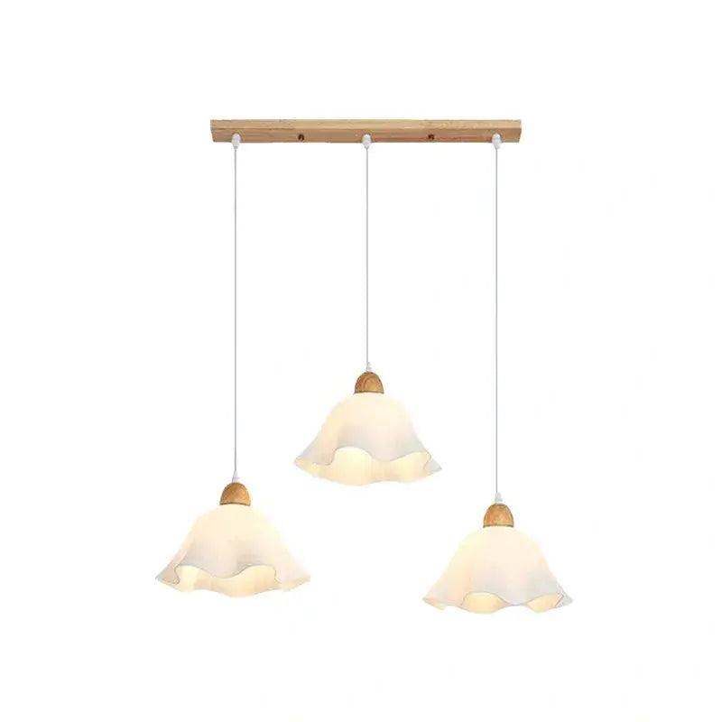 Pendant Light – White Wood/Acrylic for Dining Room