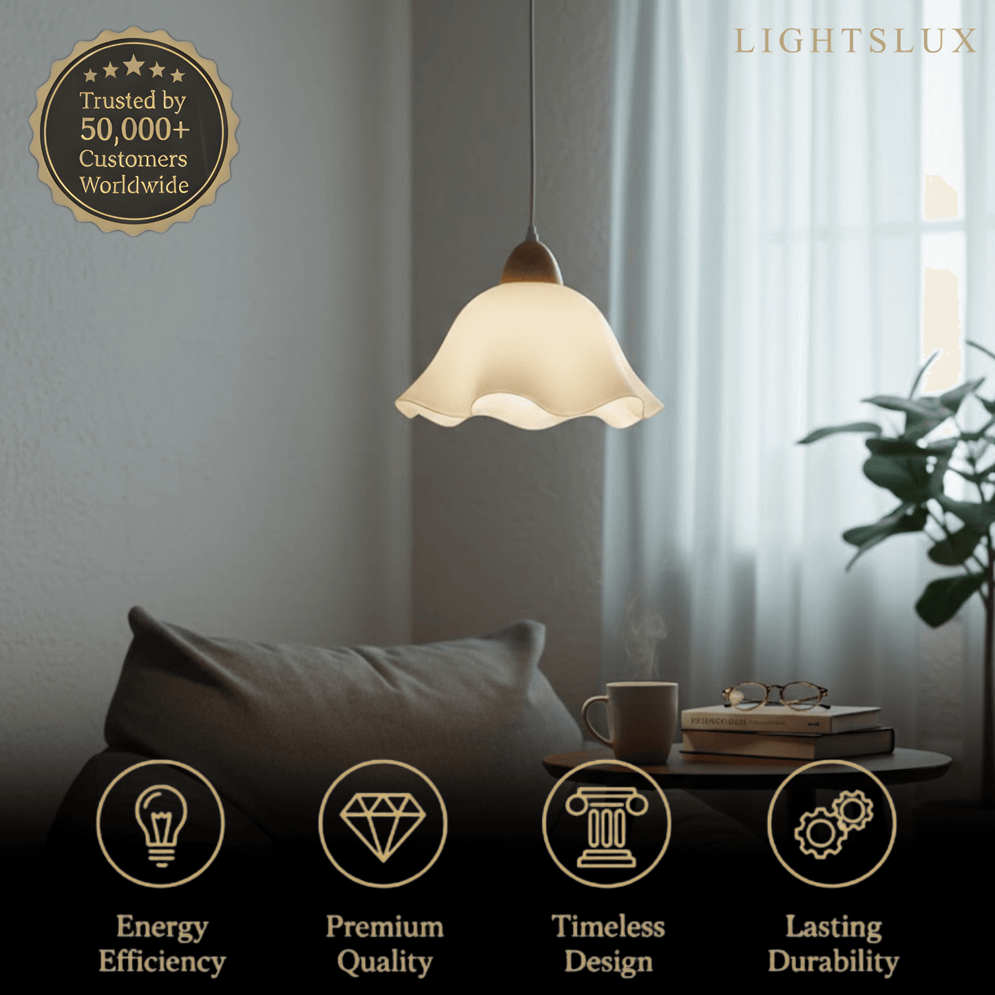 Crema Nordic Flower LED Pendant Light