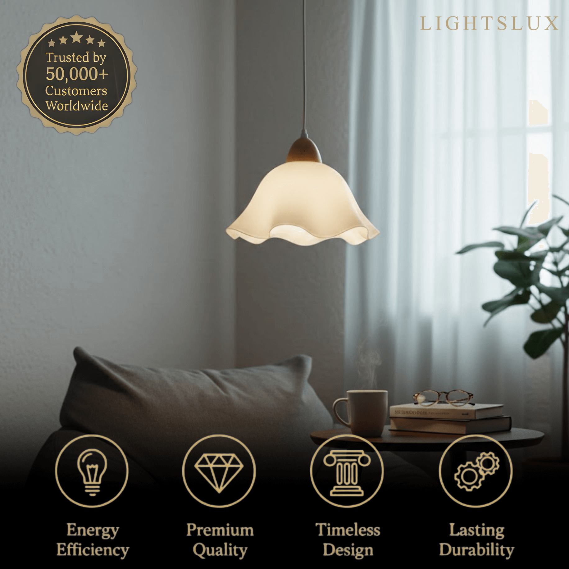 Crema Nordic Flower LED Pendant Light