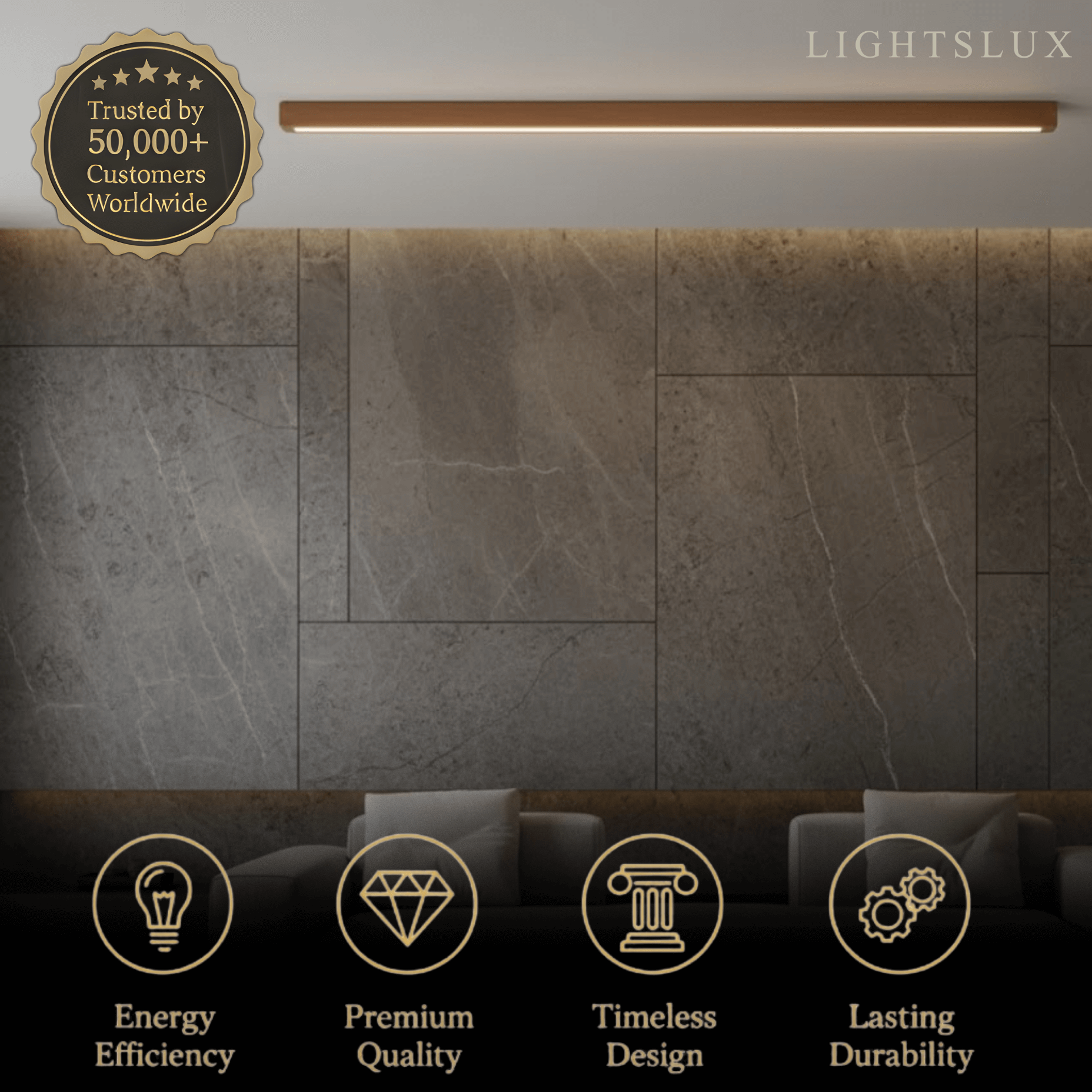 Arcato Minimalist Linear LED Ceiling Light