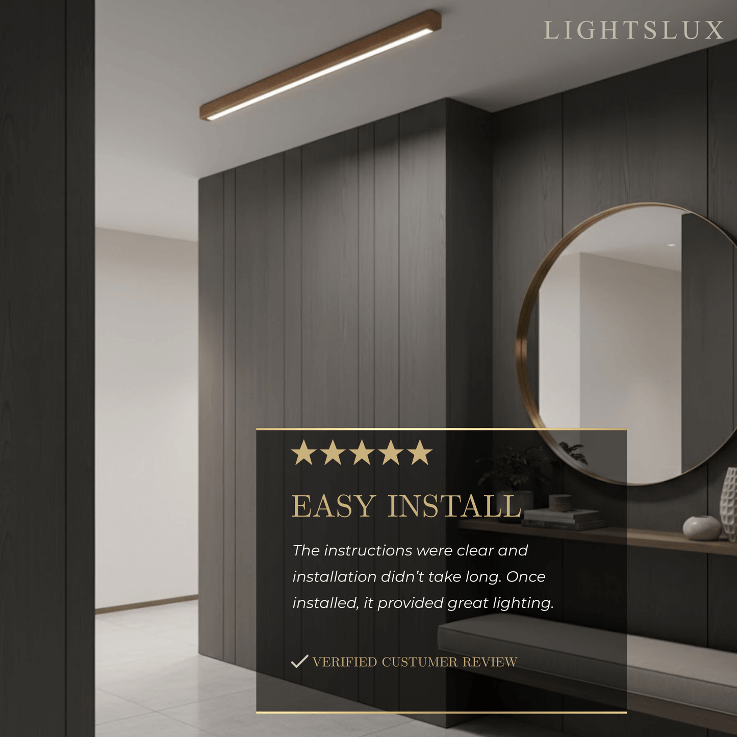 Arcato Minimalist Linear LED Ceiling Light for Living Room