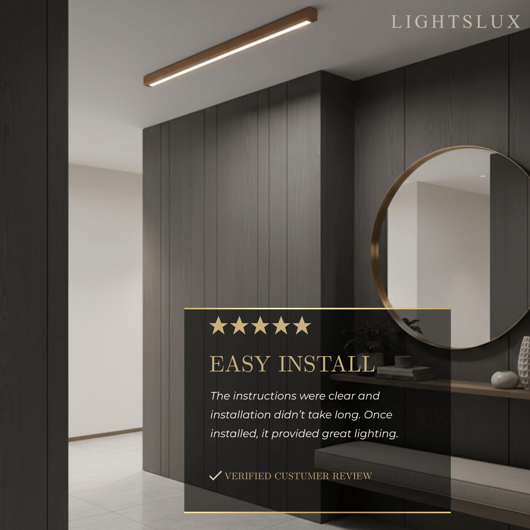 Arcato Minimalist Linear LED Ceiling Light for Living Room