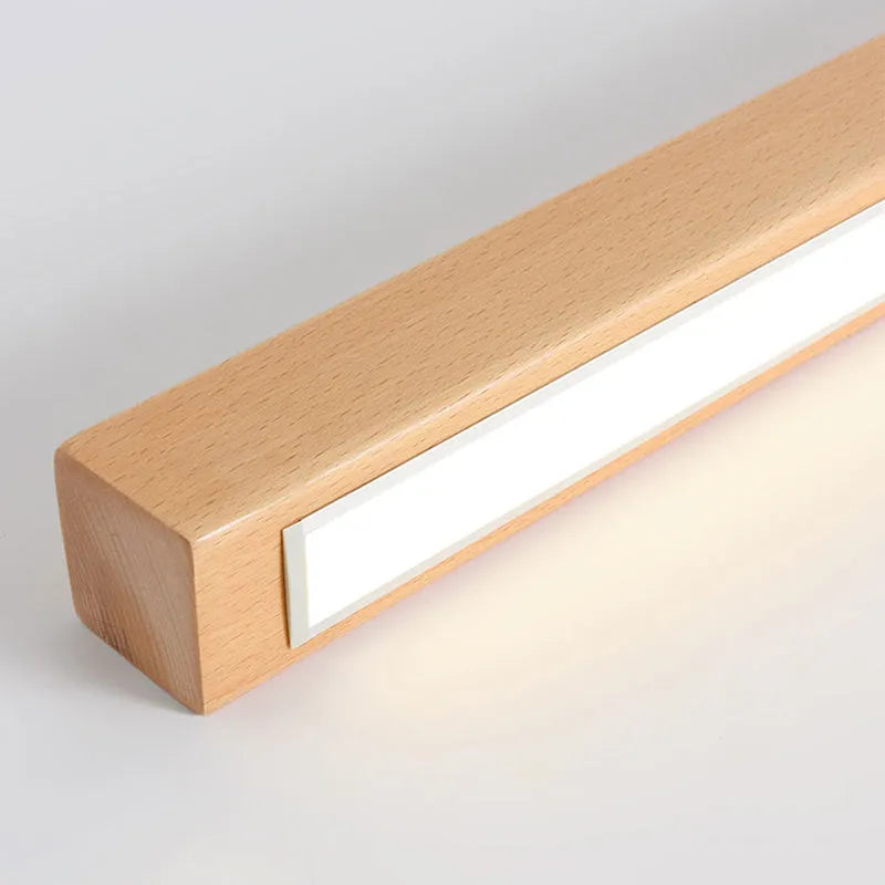  Minimalist Linear LED Ceiling Light – Walnut/Wood for Living Room/ Bedroom