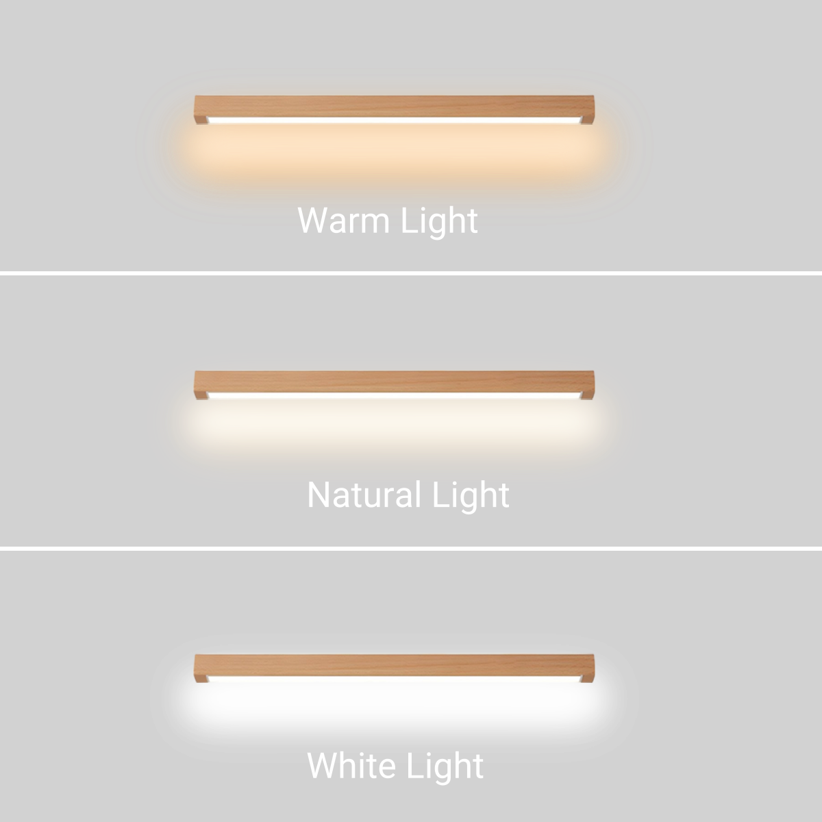  Minimalist Linear LED Ceiling Light – Walnut/Wood for Living Room/ Bedroom