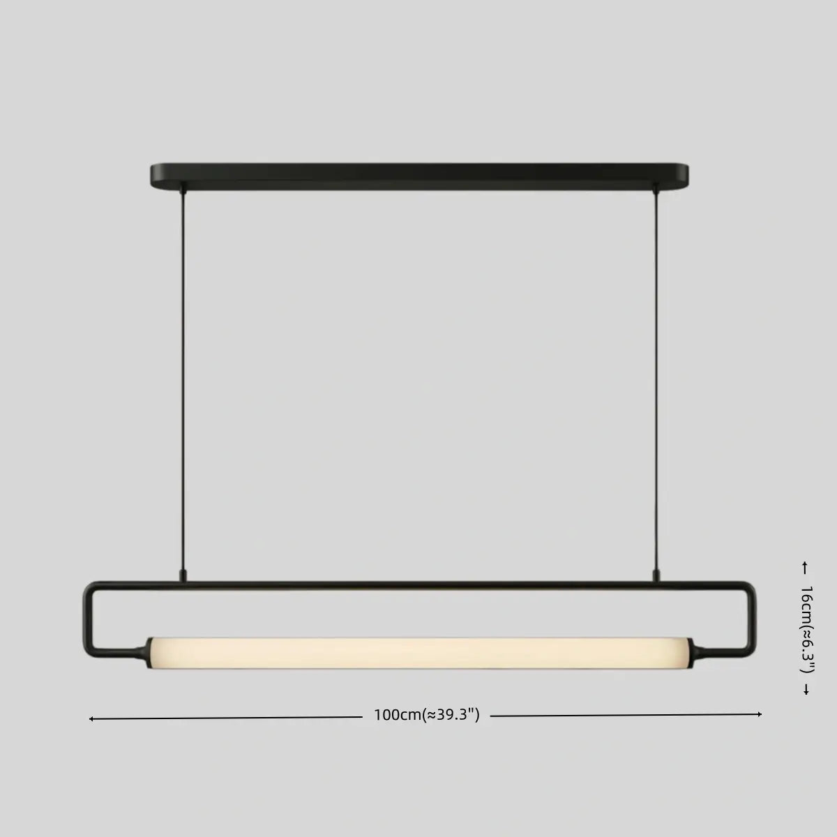 Arcato Minimalistische rechteckige Pendelleuchte – Metall &amp; Acryl für die Küche