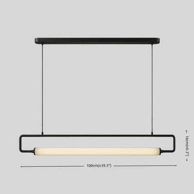 Arcato Minimalistische rechteckige Pendelleuchte – Metall &amp; Acryl für die Küche