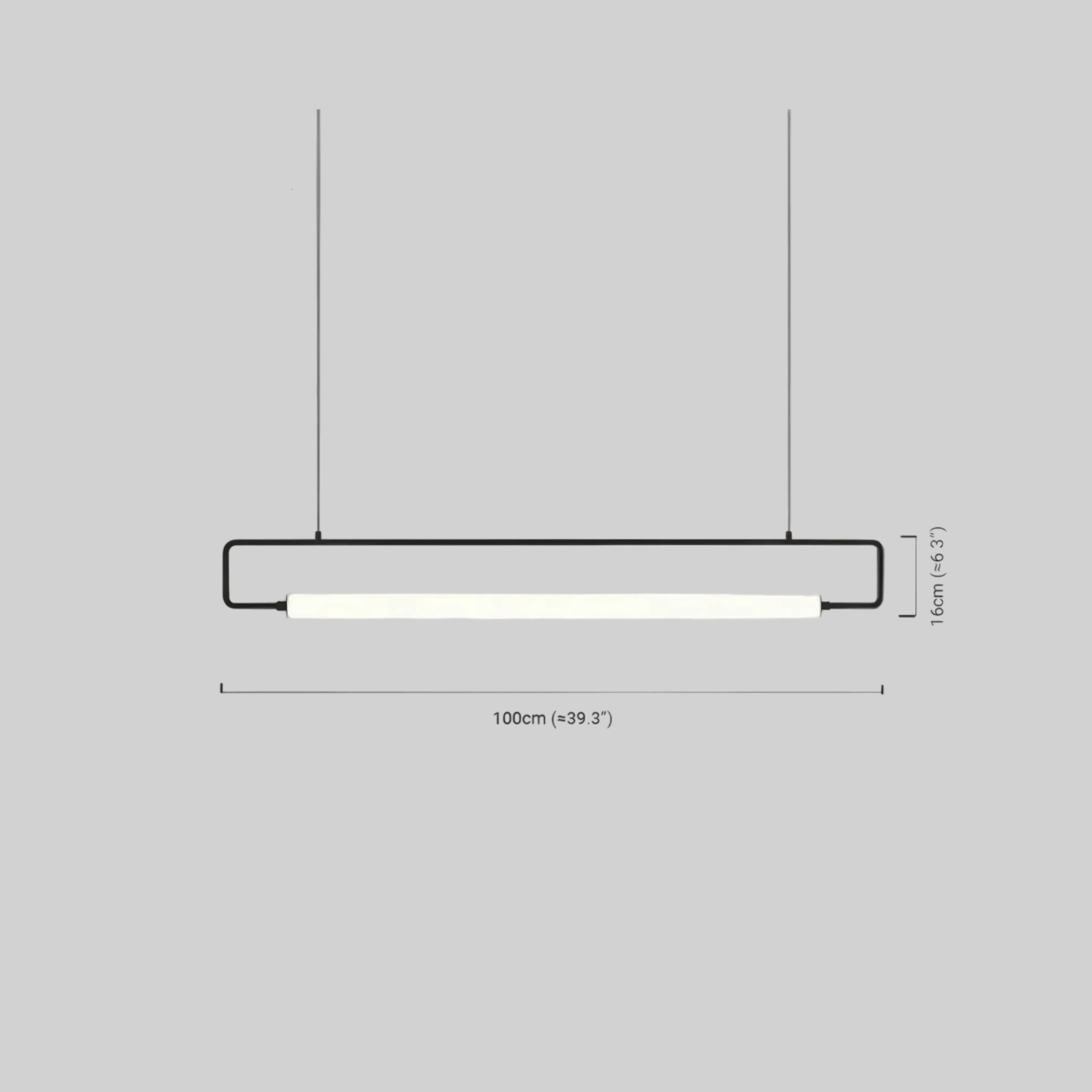 Minimalist Rectangular Pendant Light Dimension