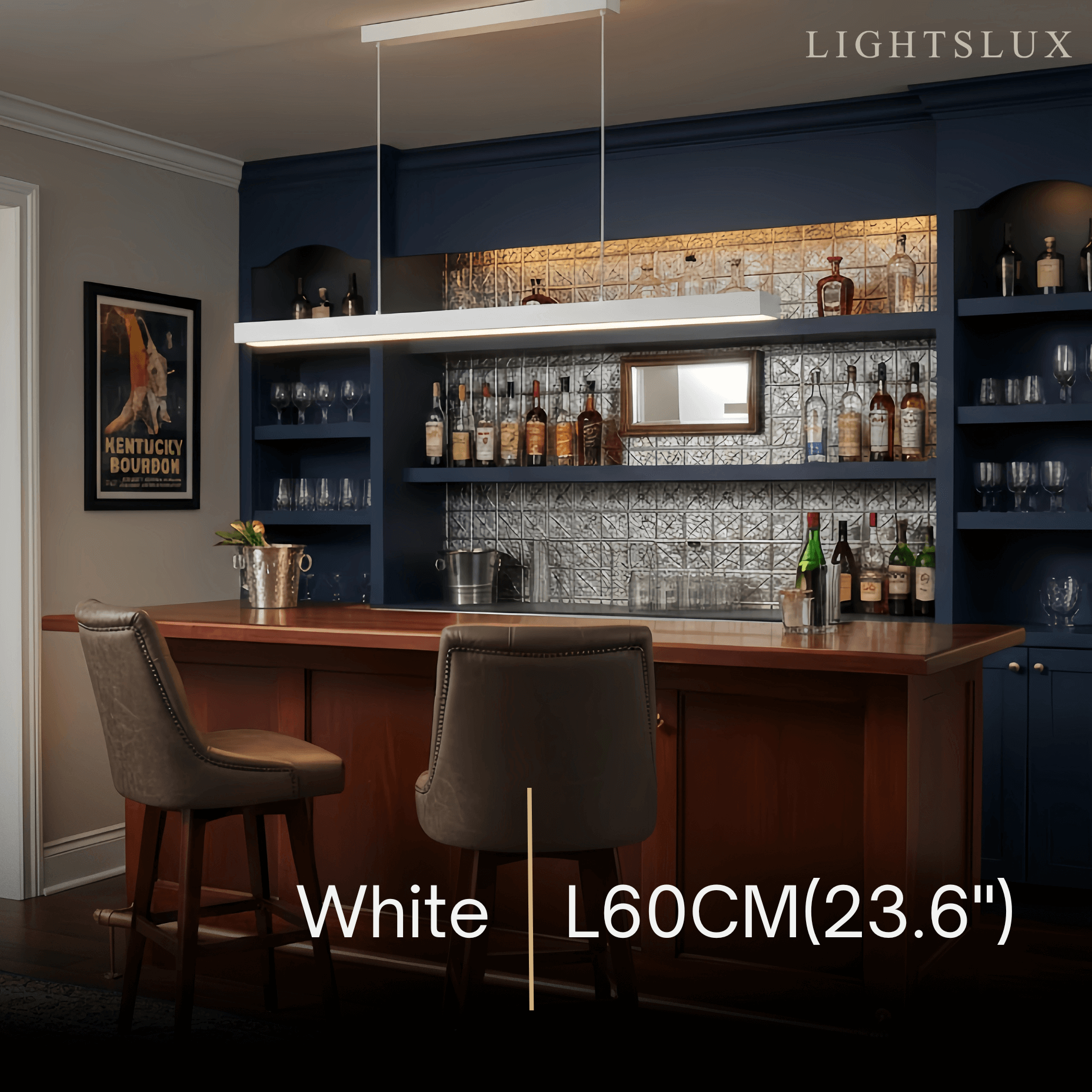 Arcato Minimalist Dimmable Linear Pendant Light – Black or White Acrylic for Dining Room