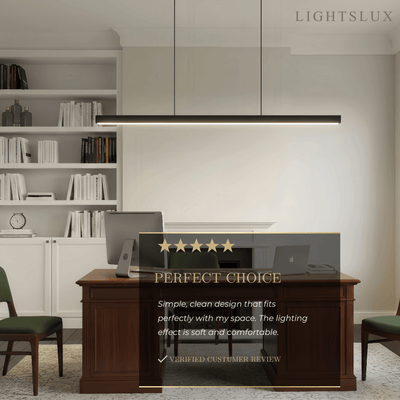 Arcato Minimalist Dimmable Linear Pendant Light – Black or White Acrylic for Dining Room