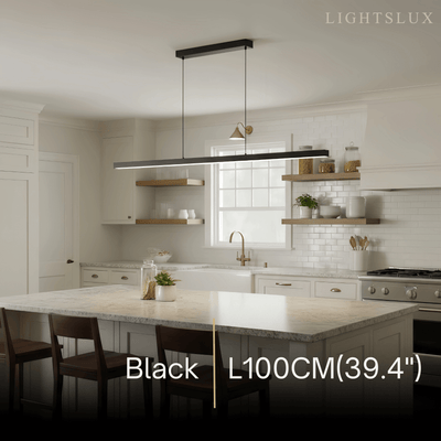 Arcato Minimalist Dimmable Linear Pendant Light – Black or White Acrylic for Dining Room