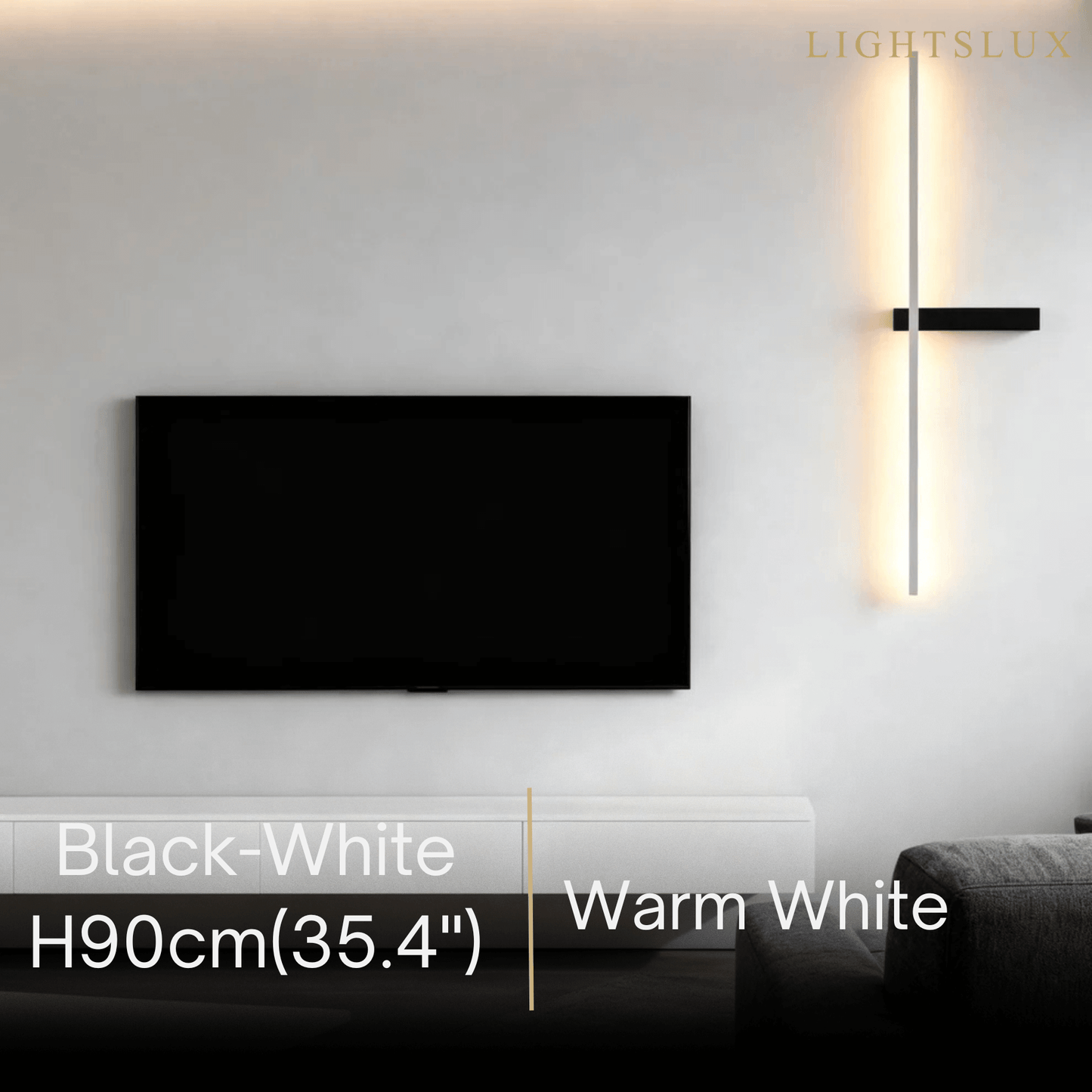 Arcato Minimalist Linear LED Wall Lamp – Black/White/ Red for Living Room