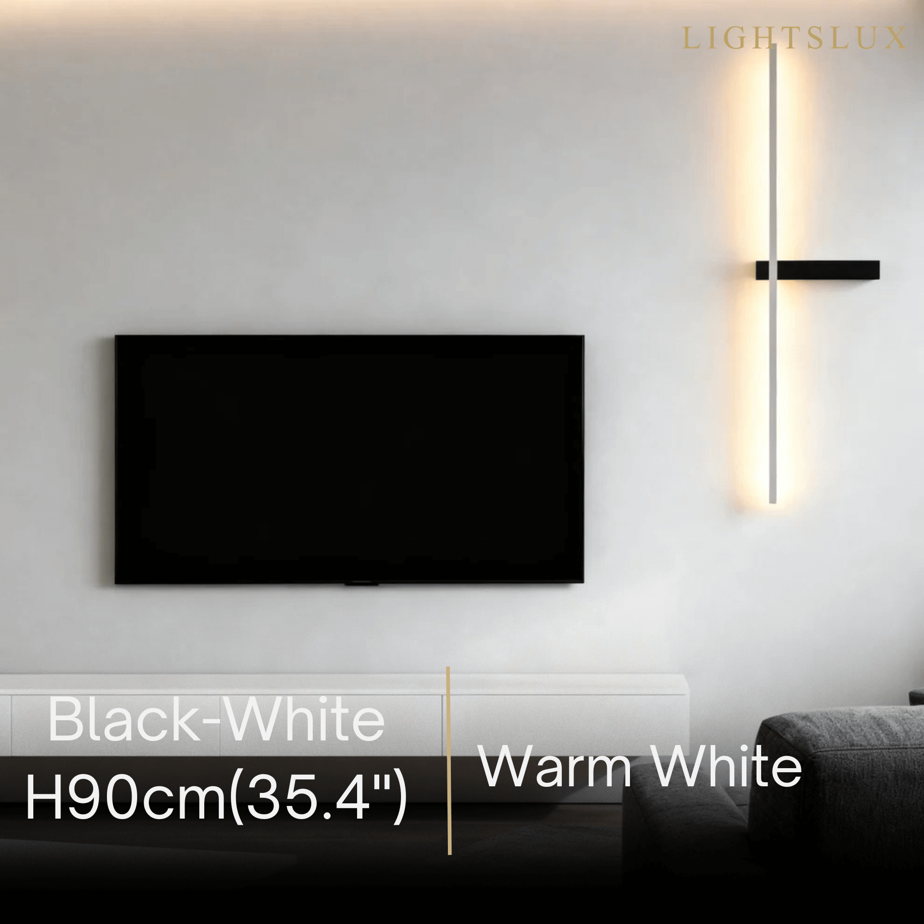 Arcato Minimalist Linear LED Wall Lamp – Black/White/ Red for Living Room