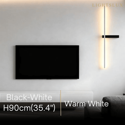Arcato Minimalist Linear LED Wall Lamp – Black/White/ Red for Living Room