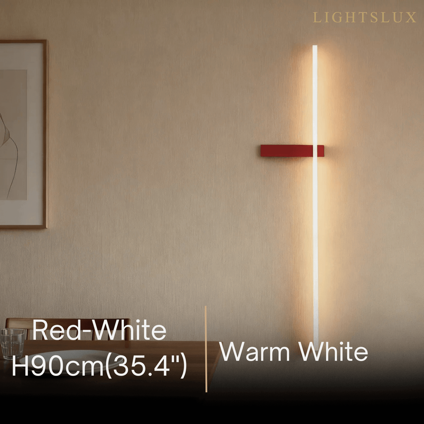 Arcato Minimalist Linear LED Wall Lamp – Black/White/ Red for Living Room