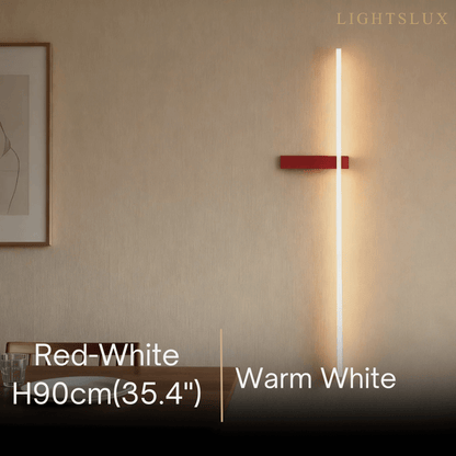 Arcato Minimalist Linear LED Wall Lamp – Black/White/ Red for Living Room