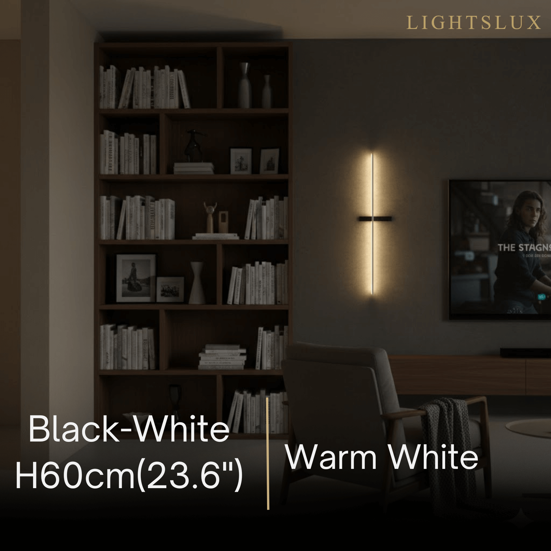 Arcato Minimalist Linear LED Wall Lamp – Black/White/ Red for Living Room