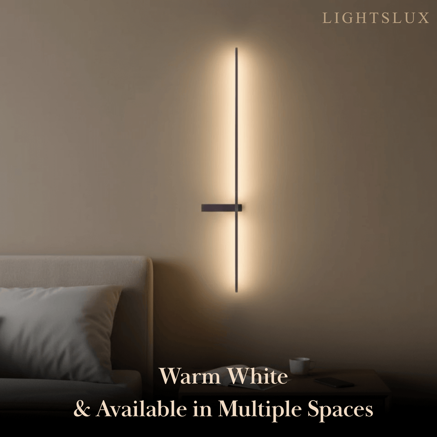 Arcato Minimalist Linear LED Wall Lamp – Black/White/ Red for Living Room