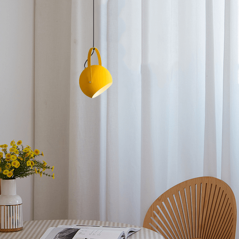 Nordic Art Deco Yellow Pendant Light for Dining Room