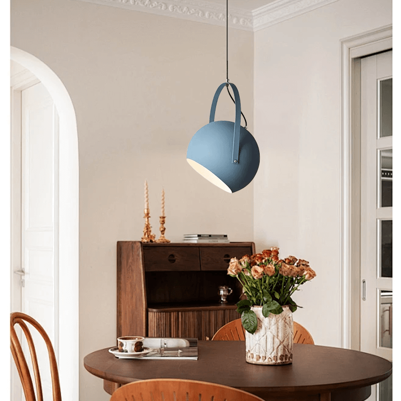 Nordic Art Deco Dark Blue Pendant Light for Dining Room