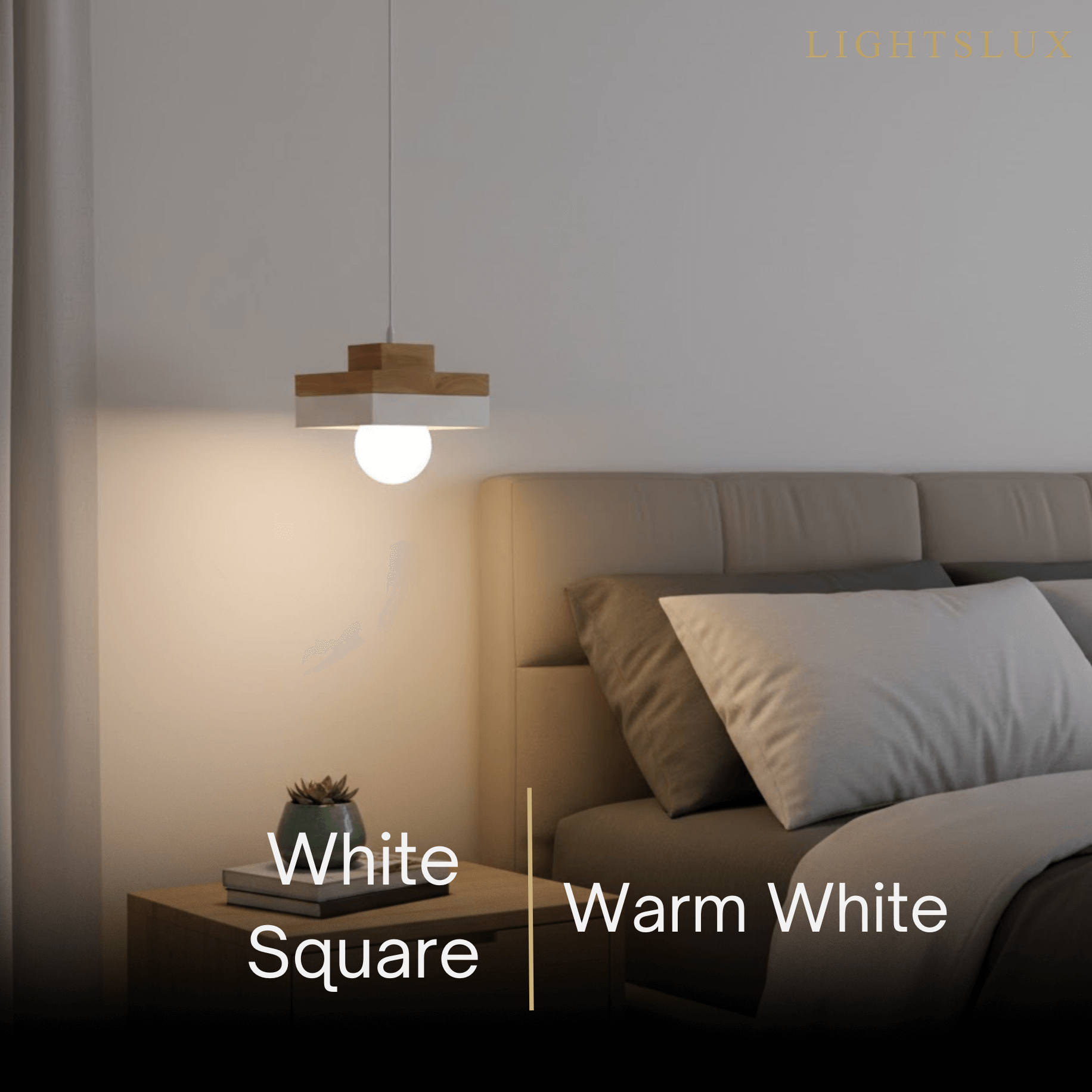 Modern Square/Round Pendant Light – Black/White Metal/Wood for Dining Room
