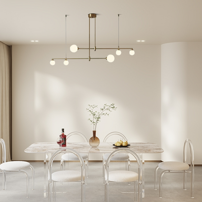 Modern Glass Bubble Chandelier - Gold Metal Frame