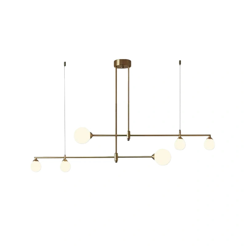 Modern Glass Bubble Chandelier - Gold Metal Frame