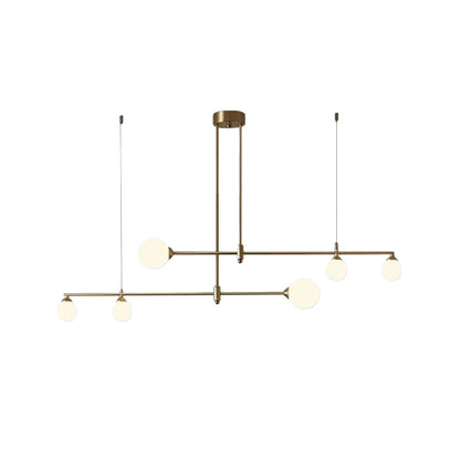 Modern Glass Bubble Chandelier - Gold Metal Frame