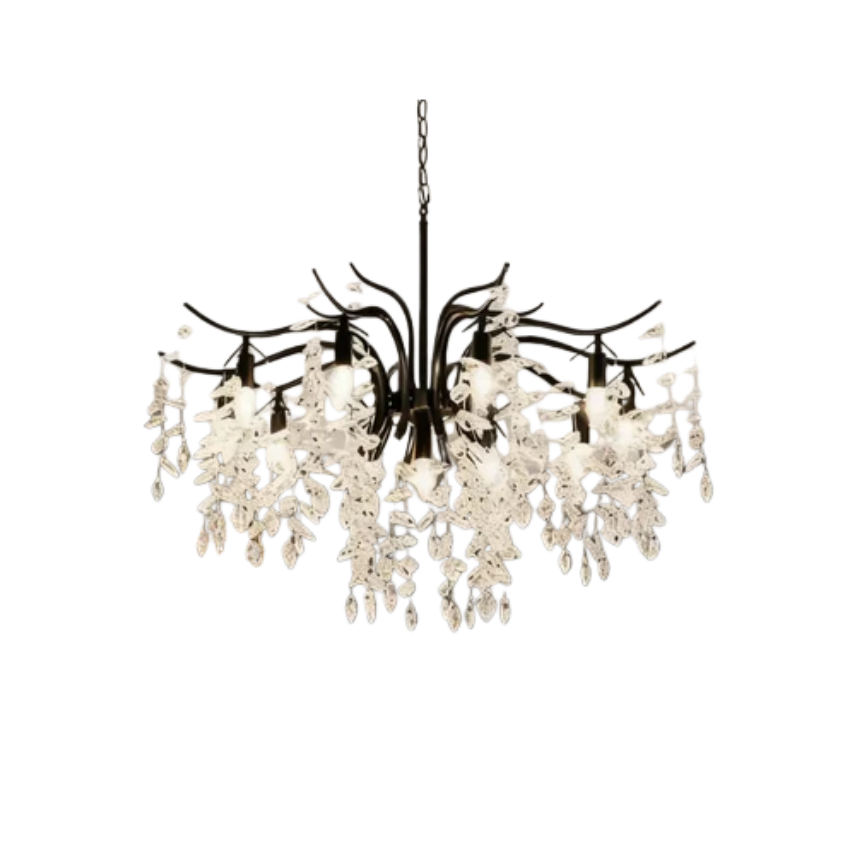Excelis Royal Kristalllüster – Luxuriöses Schwarz/Gold-Finish für Wohn-/Esszimmer