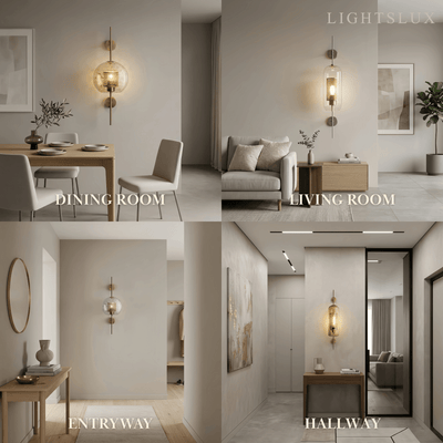 Vetro Royal Glass/Copper Wall Lamp