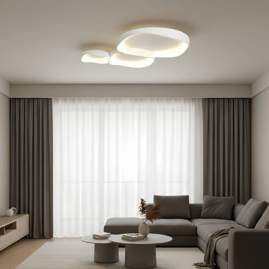 Crema Moderne weiße LED-Deckenleuchte – Metall/Acryl für das Wohnzimmer