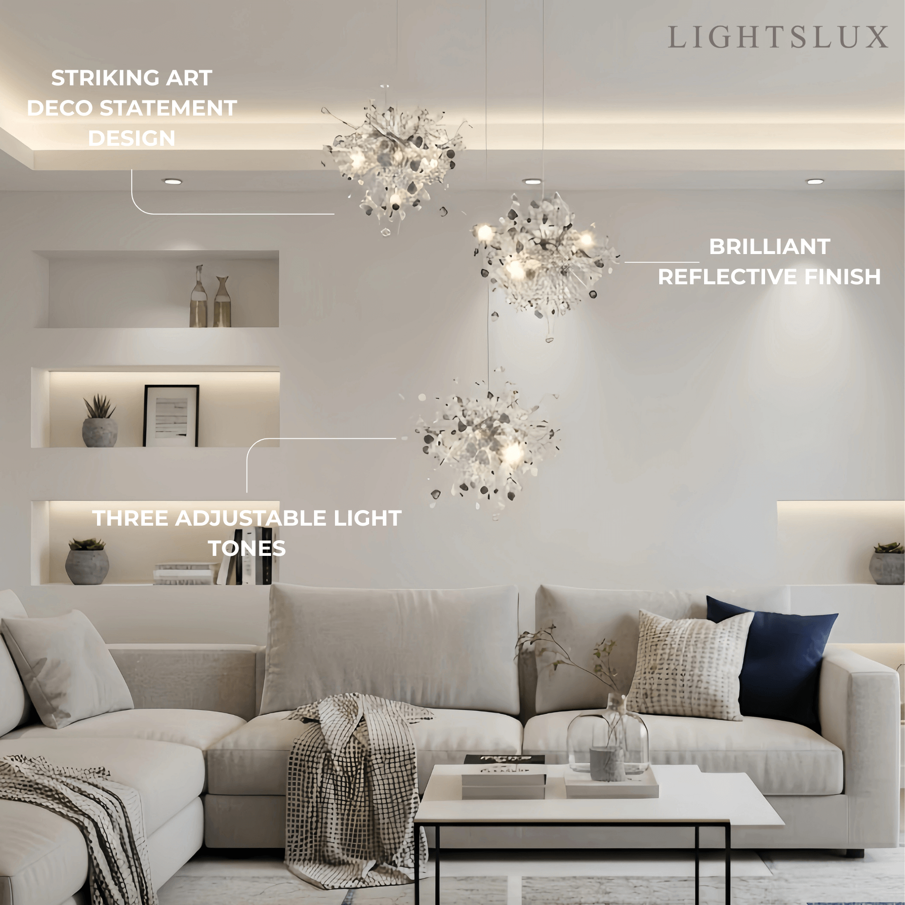 Excelis Art Deco Cluster Chandelier