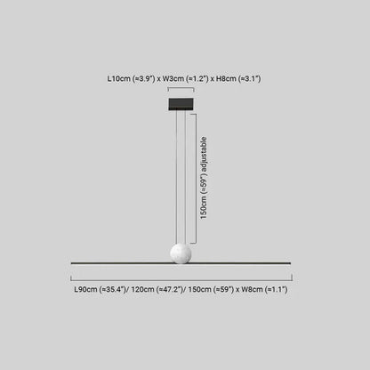 Modern Linear Pendant Light Dimension