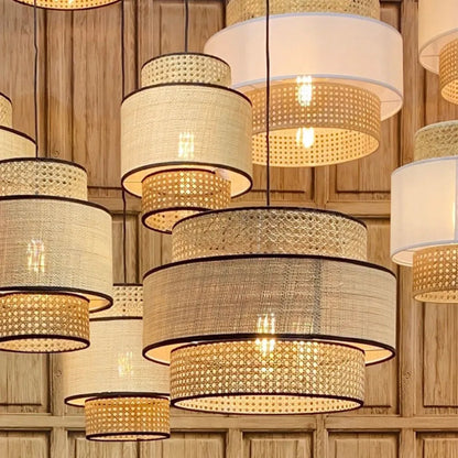 Bamburo Farmhouse Pendant Light — Tri-Layer