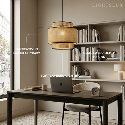 Bamburo Farmhouse Pendant Light — Tri-Layer