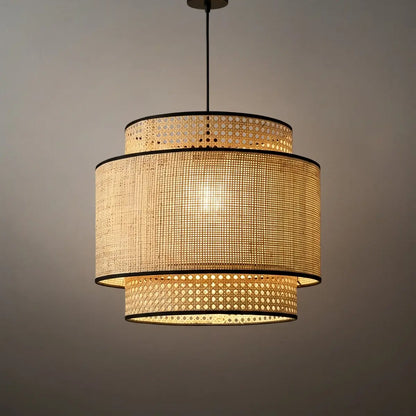 Bamburo Farmhouse Pendant Light — Tri-Layer