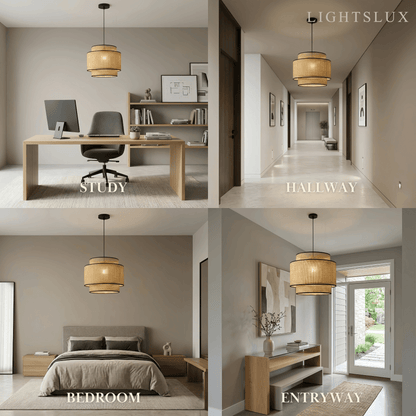 Bamburo Farmhouse Pendant Light — Tri-Layer