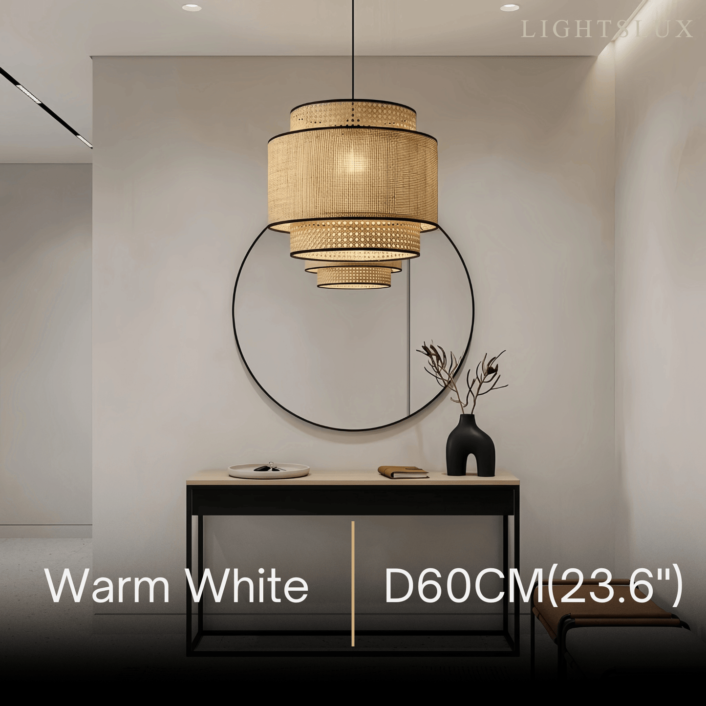 Bamburo Farmhouse Pendant Light — Tri-Layer