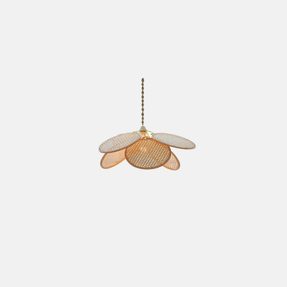  Farmhouse Pendant Light - Metal & Rattan