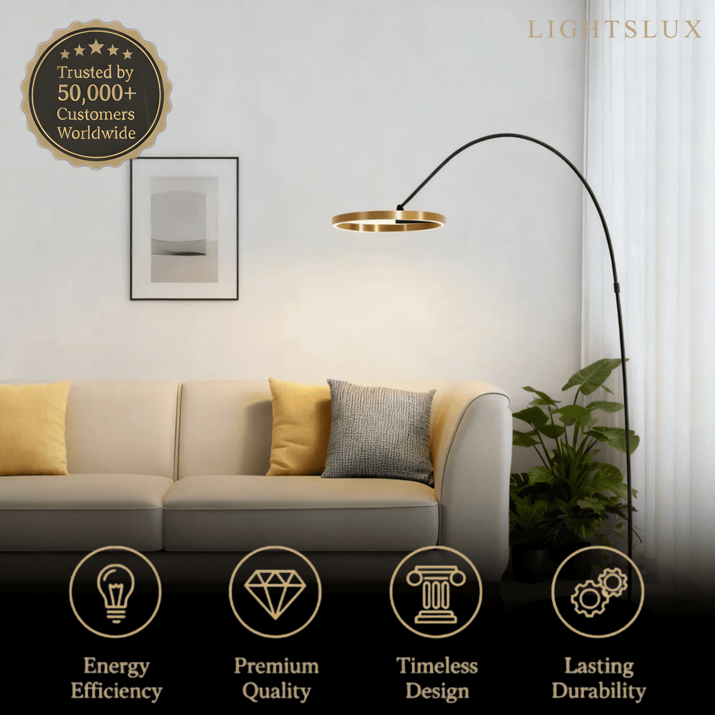 Velora Modern Round Floor Lamp