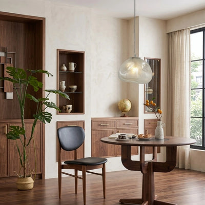 Vetro Minimalistische Glas-Pendelleuchte – Klare/Graue/Bernsteinfarbene LED-Kugel, 3 Größen, Esszimmer